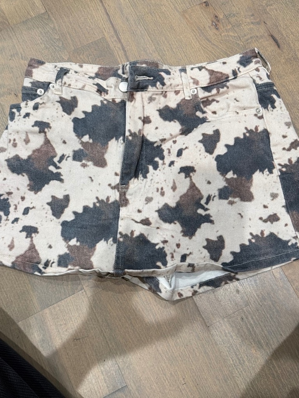 Cow print skort